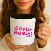 Breast Cancer Awareness Triple Negative Survivor Flowers Coffee Mug thumb 3