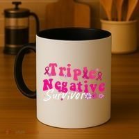 Breast Cancer Awareness Triple Negative Survivor Flowers Coffee Mug thumb 4