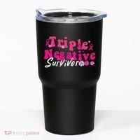 Breast Cancer Awareness Triple Negative Survivor Flowers Tumbler thumb 0