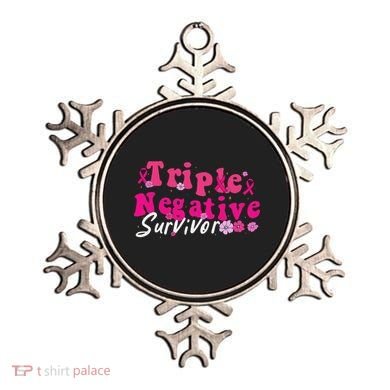 Breast Cancer Awareness Triple Negative Survivor Flowers Ornament
