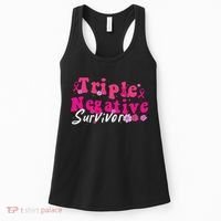 Breast Cancer Awareness Triple Negative Survivor Flowers Women's Tank Top thumb 0