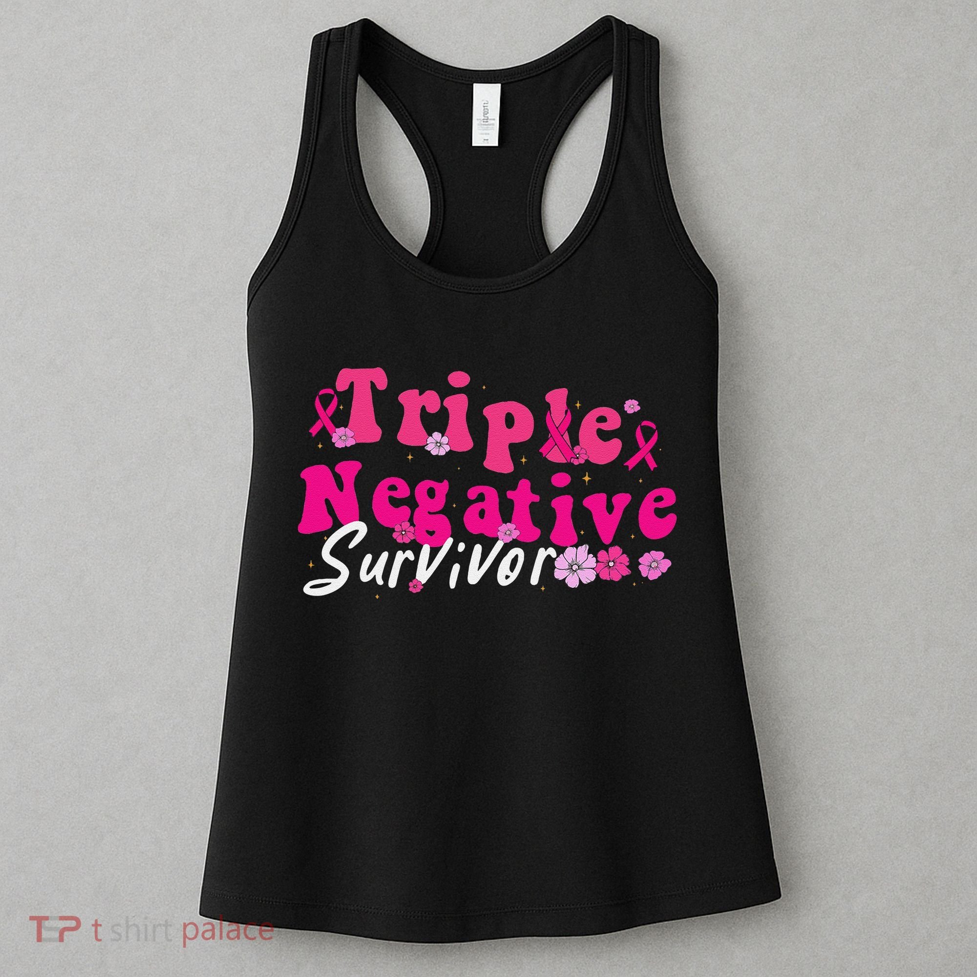 Breast Cancer Awareness Triple Negative Survivor Flowers Women's Tank Top