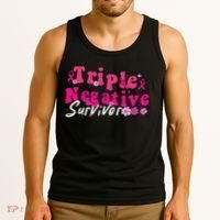 Breast Cancer Awareness Triple Negative Survivor Flowers Tank Top thumb 3