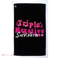 Breast Cancer Awareness Triple Negative Survivor Flowers Golf Towel thumb 0