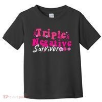 Breast Cancer Awareness Triple Negative Survivor Flowers Toddler T-Shirt thumb 0