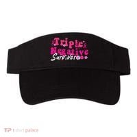 Breast Cancer Awareness Triple Negative Survivor Flowers Visor thumb 0