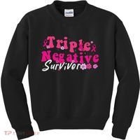 Breast Cancer Awareness Triple Negative Survivor Flowers Kids Sweatshirt thumb 0
