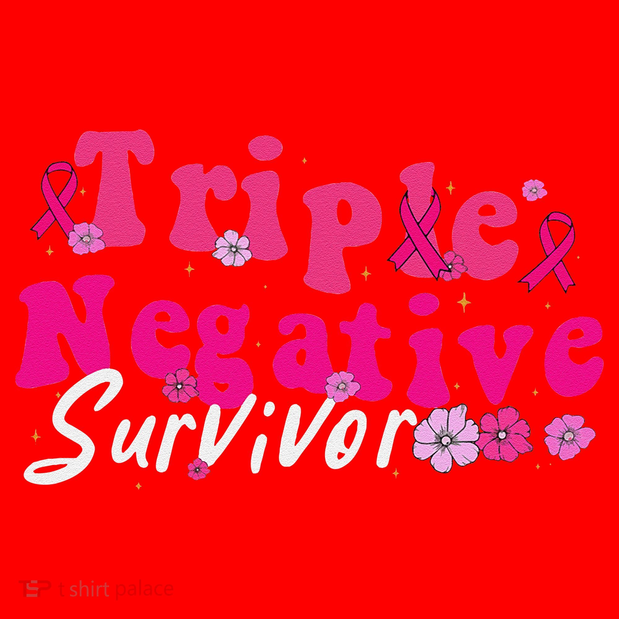 Breast Cancer Awareness Triple Negative Survivor Flowers Santa Hat