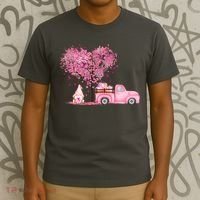 Breast Cancer Awareness Gnome Vintage Fall Truck T-Shirt thumb 3