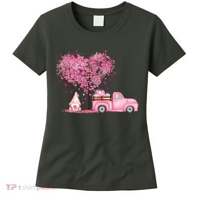 Breast Cancer Awareness Gnome Vintage Fall Truck Women's T-Shirt