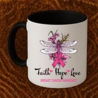 Breast Cancer Awareness Dragonfly Coffee Mug thumb 2