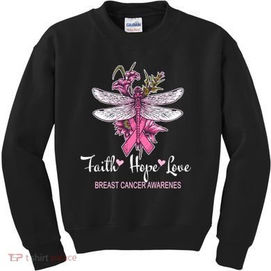 Breast Cancer Awareness Dragonfly Kids Sweatshirt