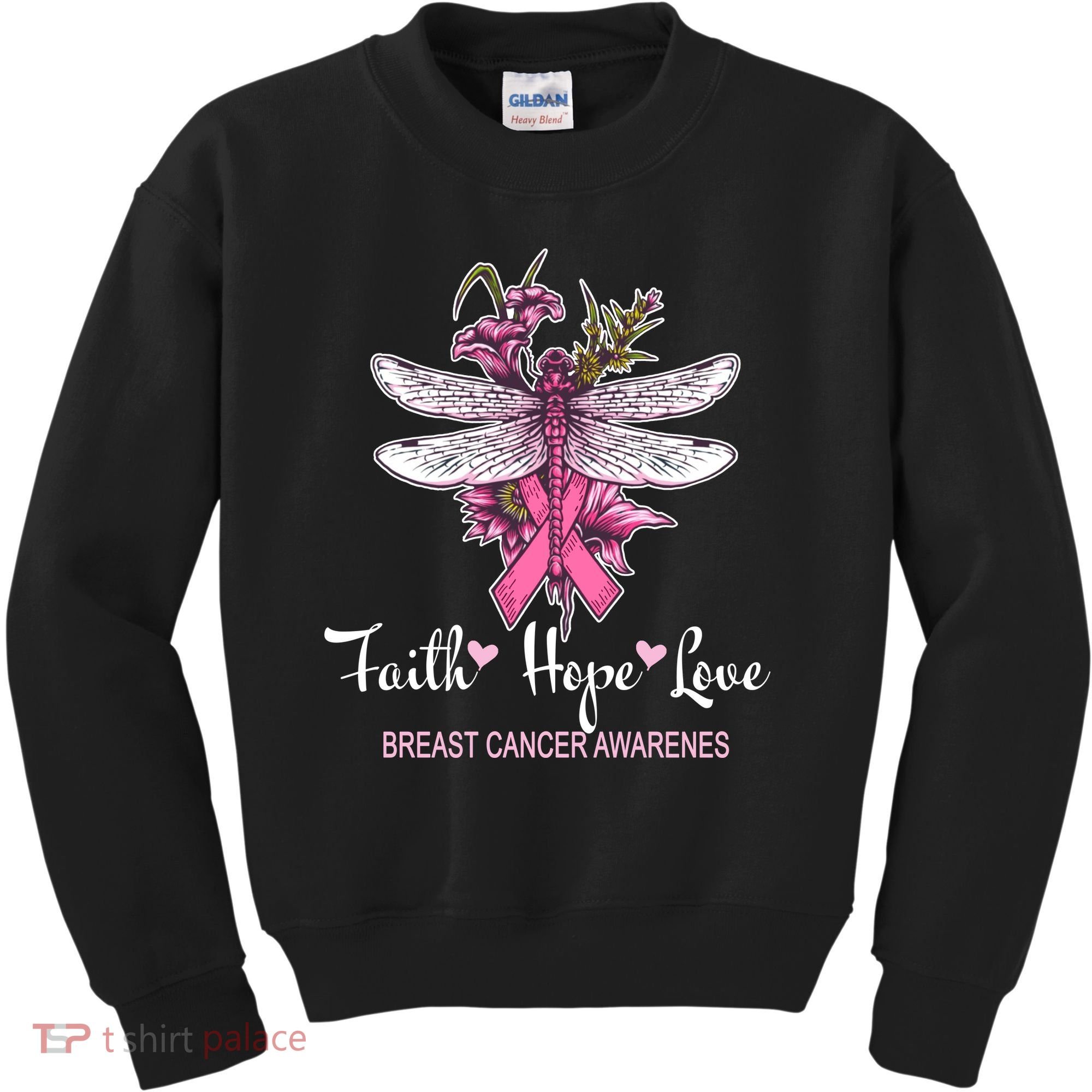 Breast Cancer Awareness Dragonfly Kids Sweatshirt