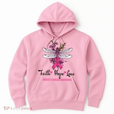Breast Cancer Awareness Dragonfly Hoodie