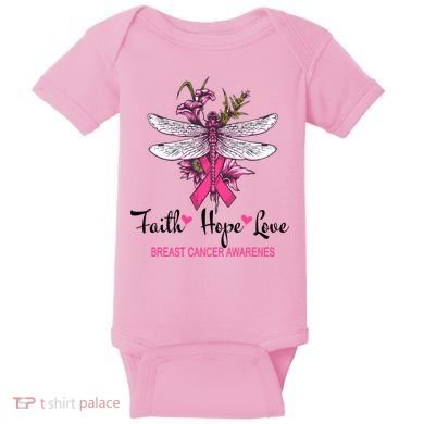 Breast Cancer Awareness Dragonfly Baby Bodysuit