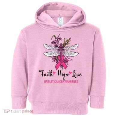 Breast Cancer Awareness Dragonfly Toddler Hoodie