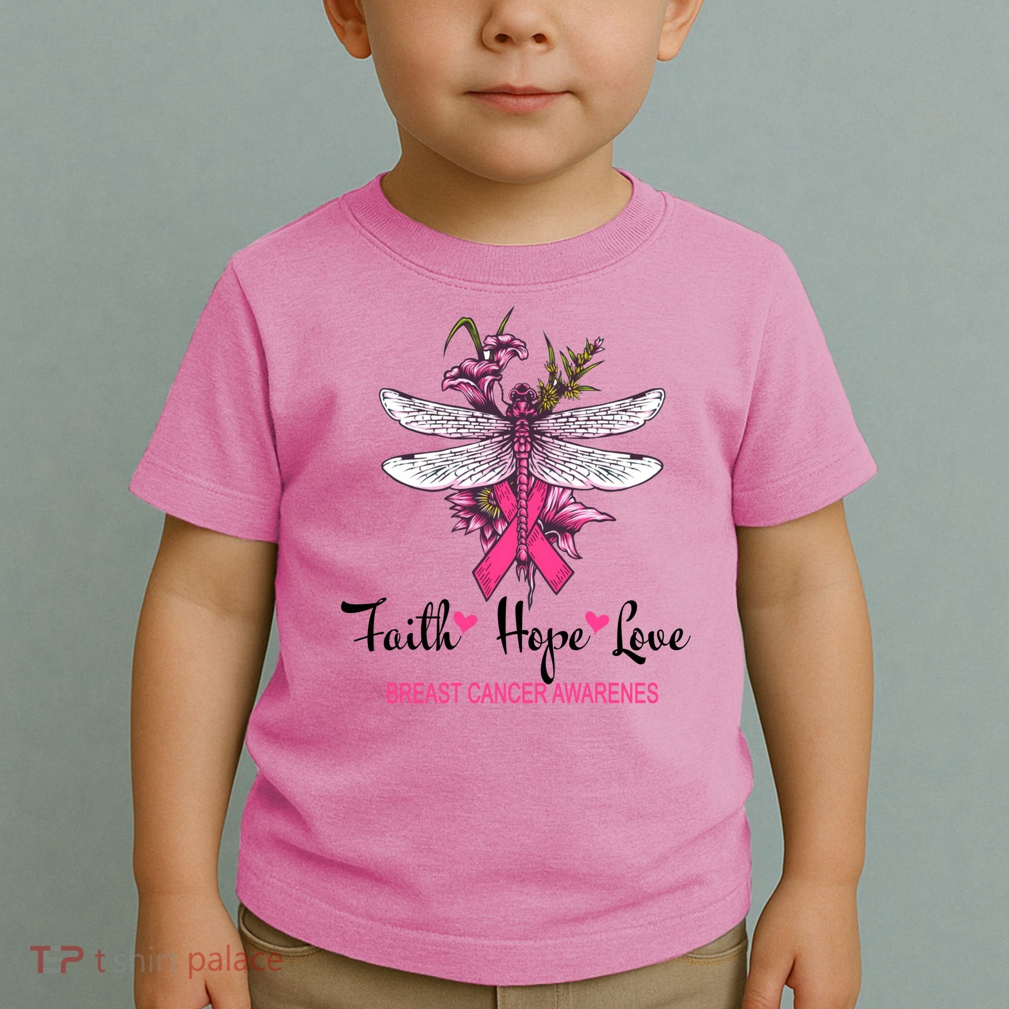 Breast Cancer Awareness Dragonfly Toddler T-Shirt