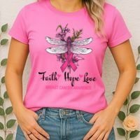 Breast Cancer Awareness Dragonfly Women's T-Shirt thumb 2