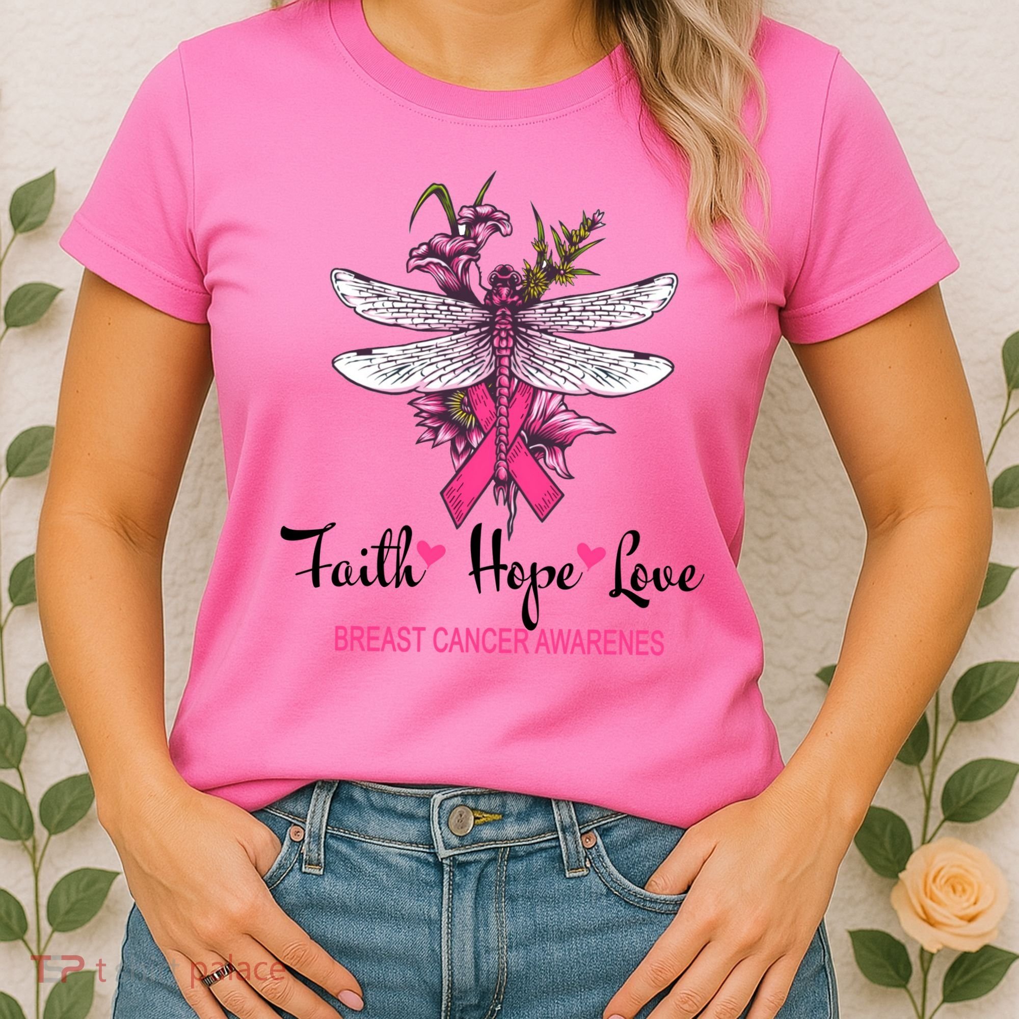 Breast Cancer Awareness Dragonfly Women's T-Shirt