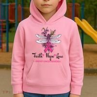 Breast Cancer Awareness Dragonfly Kids Hoodie thumb 2