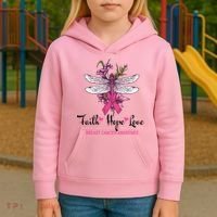 Breast Cancer Awareness Dragonfly Kids Hoodie thumb 3
