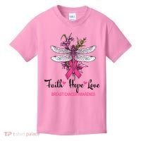 Breast Cancer Awareness Dragonfly Kids T-Shirt thumb 0