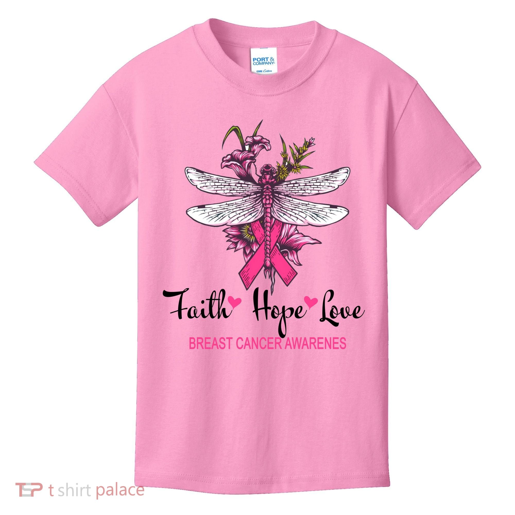 Breast Cancer Awareness Dragonfly Kids T-Shirt