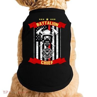 Battalion Chief American Firefighter Fire Hero Design Meaningful Gift Doggie Tank
