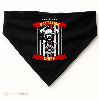 Battalion Chief American Firefighter Fire Hero Design Meaningful Gift USA-Made Doggie Bandana