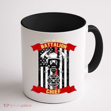 Battalion Chief American Firefighter Fire Hero Design Meaningful Gift Coffee Mug back