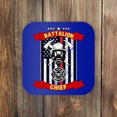 Battalion Chief American Firefighter Fire Hero Design Meaningful Gift Coaster