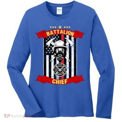 Battalion Chief American Firefighter Fire Hero Design Meaningful Gift Women's Long Sleeve Shirt