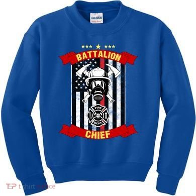Battalion Chief American Firefighter Fire Hero Design Meaningful Gift Kids Sweatshirt