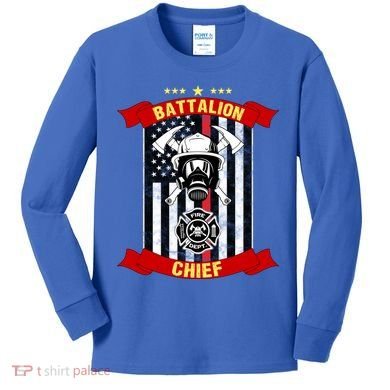 Battalion Chief American Firefighter Fire Hero Design Meaningful Gift Kids Long Sleeve Shirt