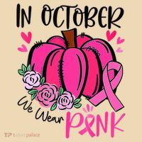 Breast Cancer Awareness In October We Wear Pink Pumpkin Tote Bag thumb 4