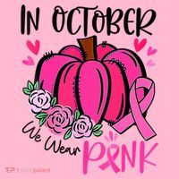 Breast Cancer Awareness In October We Wear Pink Pumpkin Long Sleeve Shirt thumb 2