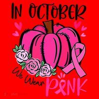 Breast Cancer Awareness In October We Wear Pink Pumpkin Santa Hat thumb 1