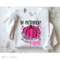 Breast Cancer Awareness In October We Wear Pink Pumpkin Sweatshirt thumb 2