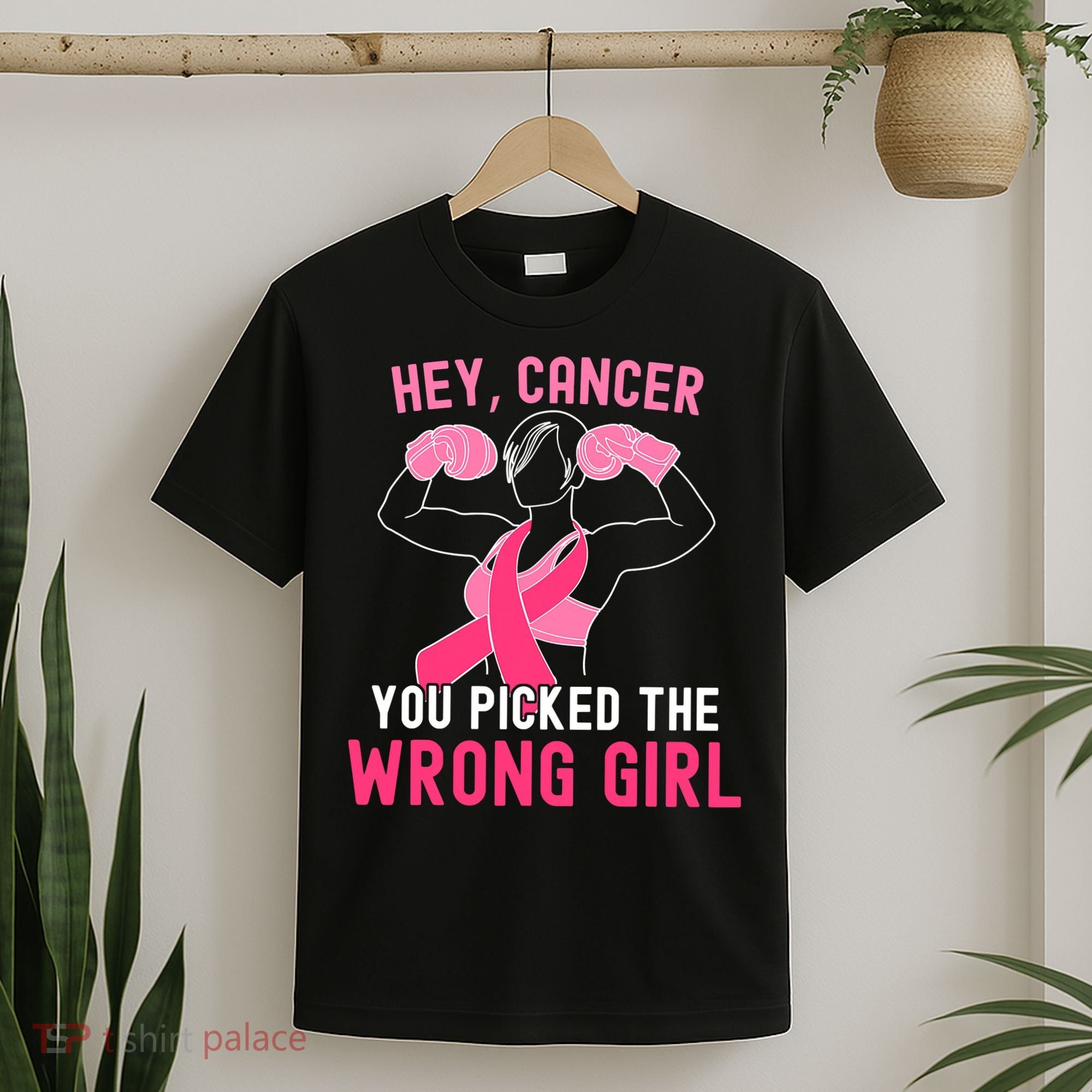 Breast Cancer Awareness Hey Cancer You Picked The Wrong Girl T-Shirt