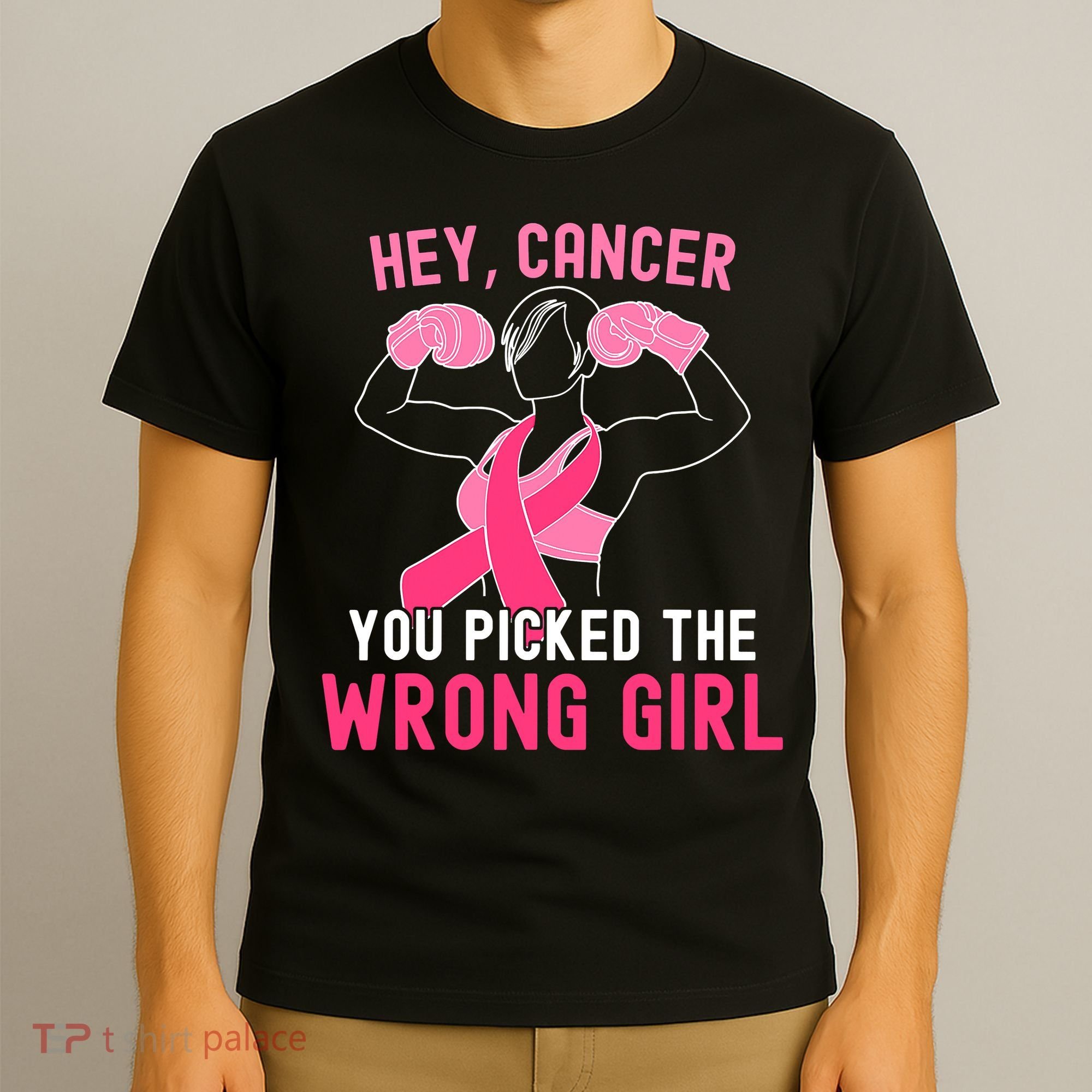 Breast Cancer Awareness Hey Cancer You Picked The Wrong Girl T-Shirt
