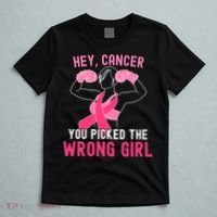 Breast Cancer Awareness Hey Cancer You Picked The Wrong Girl T-Shirt thumb 5