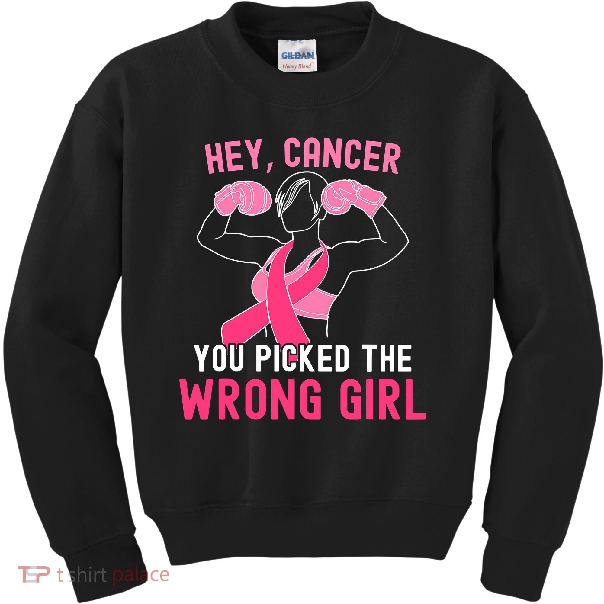 Breast Cancer Awareness Hey Cancer You Picked The Wrong Girl Kids Sweatshirt