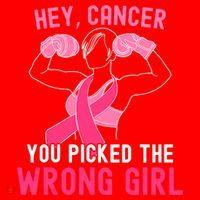 Breast Cancer Awareness Hey Cancer You Picked The Wrong Girl Santa Hat thumb 1