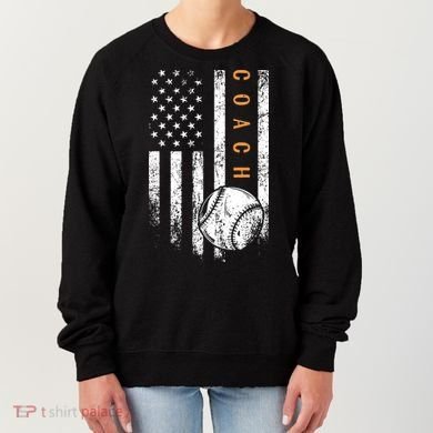 Baseball Coach American Flag Baseball Trainer Coaching Women's Sweatshirt