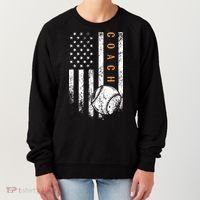 Baseball Coach American Flag Baseball Trainer Coaching Women's Sweatshirt thumb 0