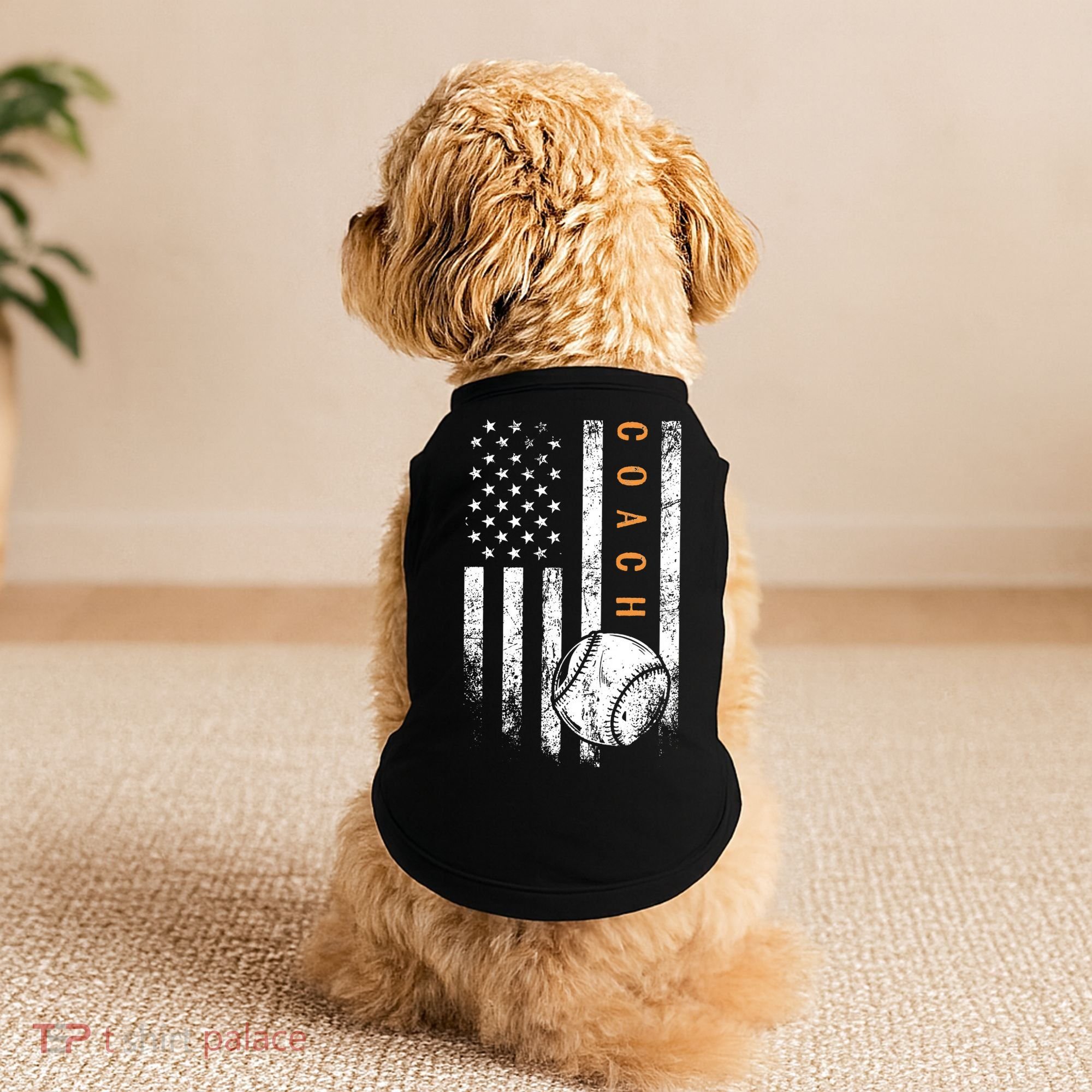 Baseball Coach American Flag Baseball Trainer Coaching Doggie Tank