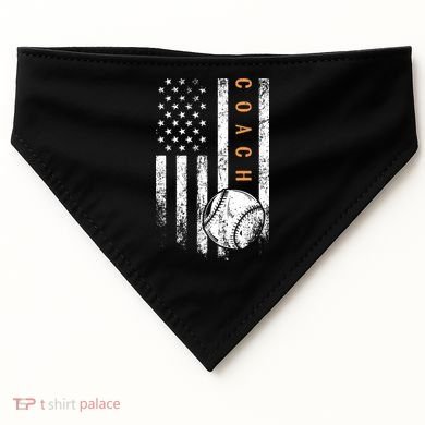 Baseball Coach American Flag Baseball Trainer Coaching USA-Made Doggie Bandana