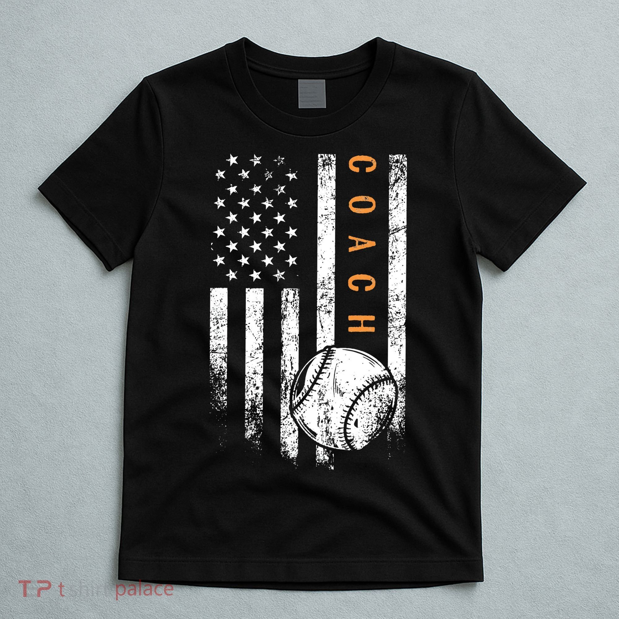 Baseball Coach American Flag Baseball Trainer Coaching T-Shirt
