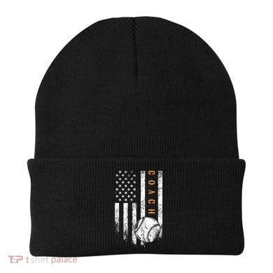 Baseball Coach American Flag Baseball Trainer Coaching Beanie
