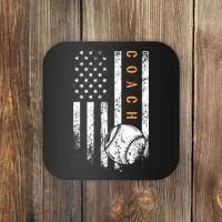 Baseball Coach American Flag Baseball Trainer Coaching Coaster thumb 0